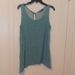 Sleeveless Teal Printed Tank Top large apt9